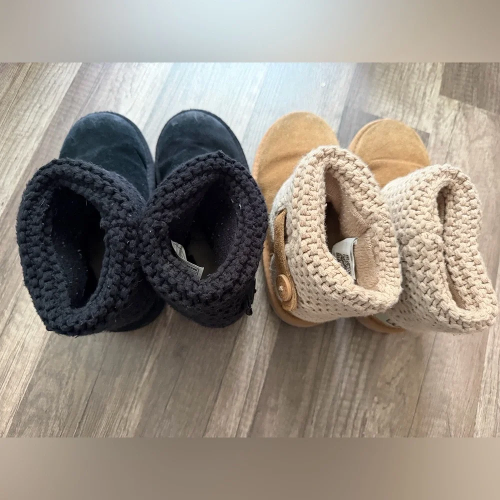 Uggs Girls Bundle Cozy Black Tan Size 13 kids
